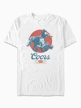 'Longhorn' Banquet Coors T-Shirt: Western Cowboy Rodeo Graphic